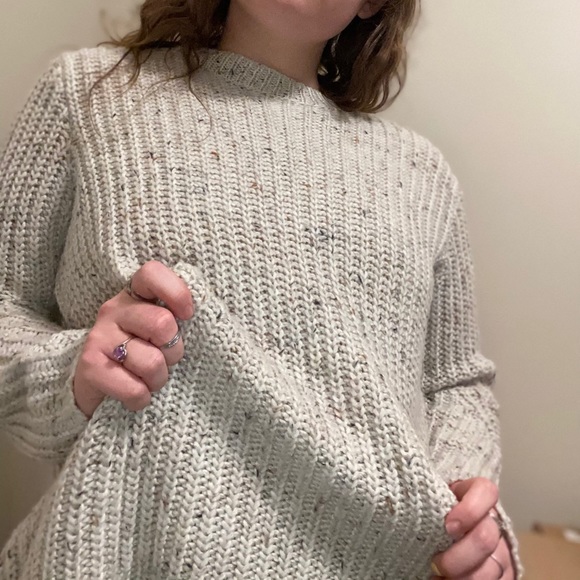 A New Day beige and cream chunky knit sweater sz L - Picture 3 of 11